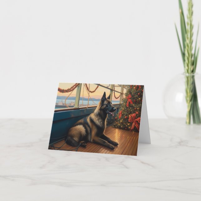 Belgian Shepherd Christmas Cruise: Pawsome Holiday Card (Front)