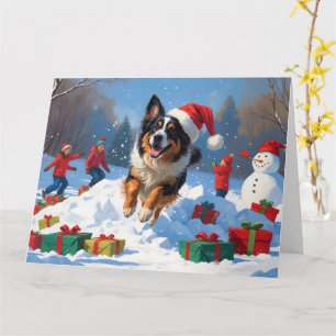 Belgian Shepherd Christmas Festive Snow Scene Card