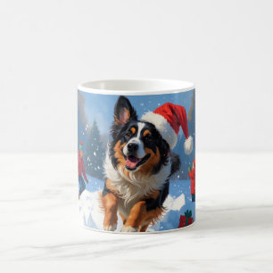 Belgian Shepherd  Christmas Festive Snow Scene Coffee Mug