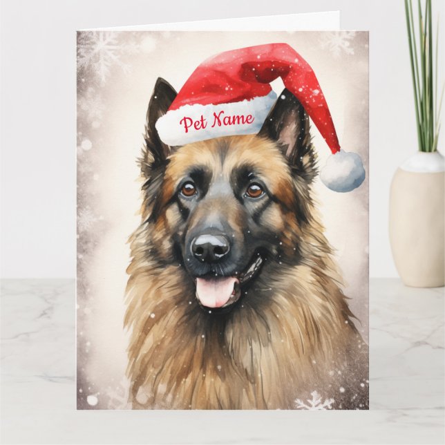 Belgian Shepherd Christmas Personalised  Card (Front)