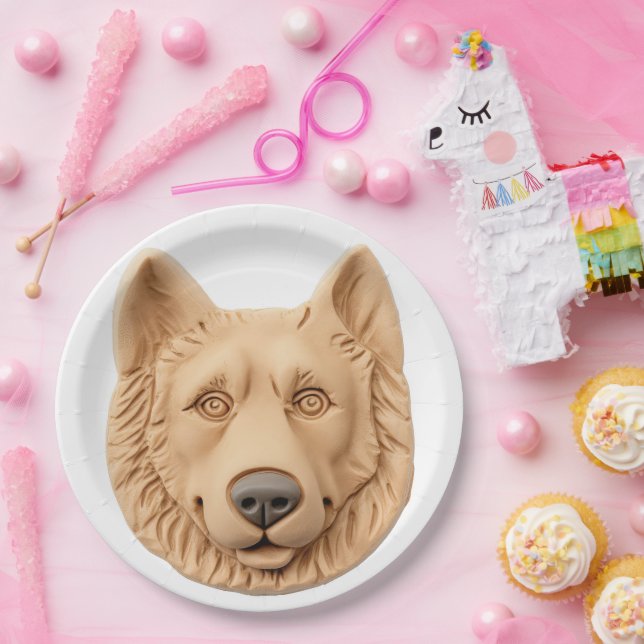 Belgian Shepherd Dog 3D Inspired Paper Plate (Party)