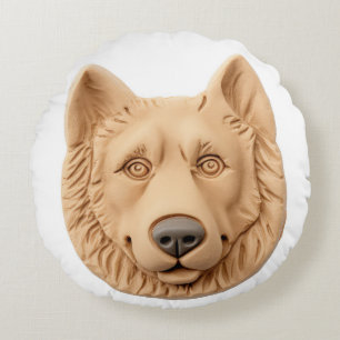 Belgian Shepherd Dog 3D Inspired Round Cushion