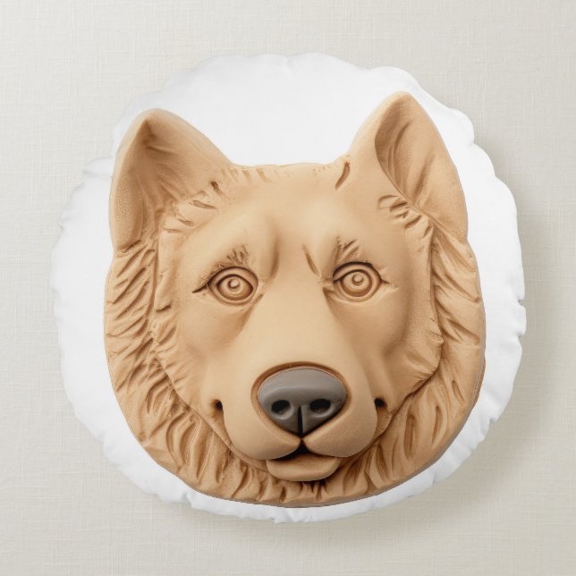 Belgian Shepherd Dog 3D Inspired Round Cushion (Front)
