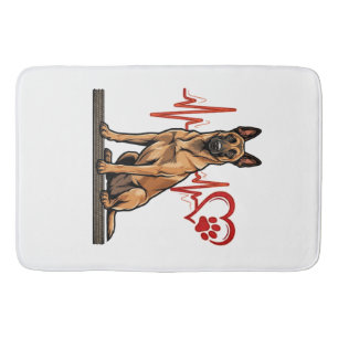 Belgian Shepherd Dog Heartbeat Paw Heart Bath Mat