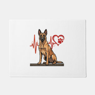 Belgian Shepherd Dog Heartbeat Paw Heart Doormat