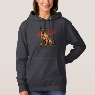 Belgian Shepherd Dog Heartbeat Paw Heart Hoodie