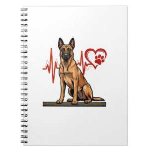 Belgian Shepherd Dog Heartbeat Paw Heart Notebook