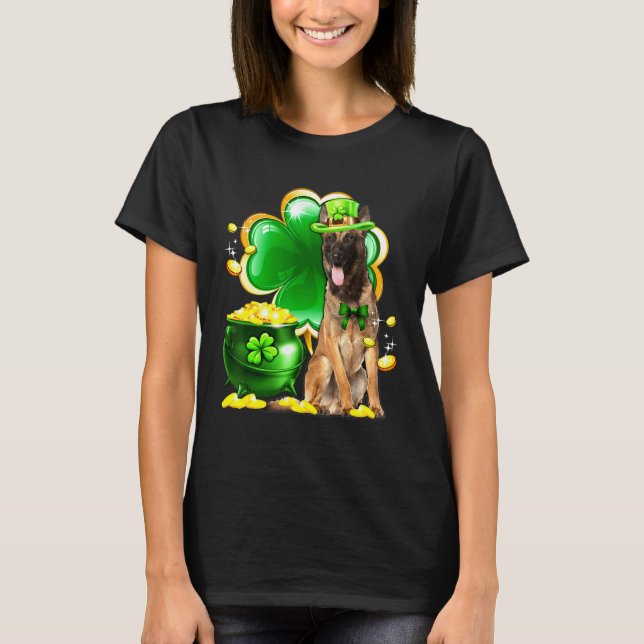Belgian Shepherd Dog Patricks Day   T-Shirt (Front)