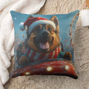 Belgian Shepherd Dog Roller Coaster Christmas Cushion