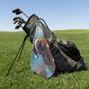 Belgian Shepherd Dog Roller Coaster Christmas Golf Towel