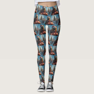 Belgian Shepherd Dog Roller Coaster Christmas Leggings