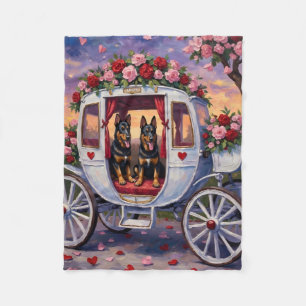 Belgian Shepherd Dog Valentine's Day Fleece Blanket