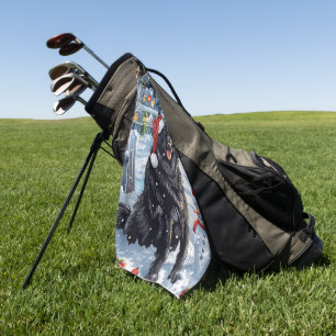 Belgian Shepherd Dog Winter Wonderland Christmas Golf Towel