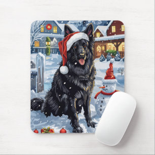 Belgian Shepherd Dog Winter Wonderland Christmas  Mouse Mat
