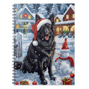 Belgian Shepherd Dog Winter Wonderland Christmas Notebook