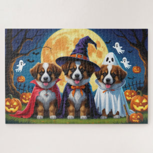 Belgian Shepherd Dogs Pumpkin Halloween Funny Jigsaw Puzzle