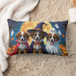 Belgian Shepherd Dogs Pumpkin Halloween Funny Lumbar Cushion