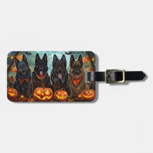 Belgian Shepherd Halloween Spooky Luggage Tag