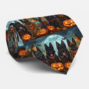 Belgian Shepherd Halloween Spooky Tie