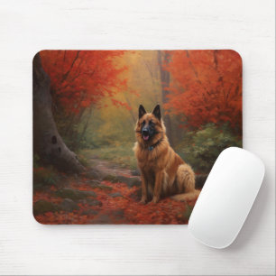 Belgian Shepherd in Autumn Leaves Fall Inspire Mouse Mat