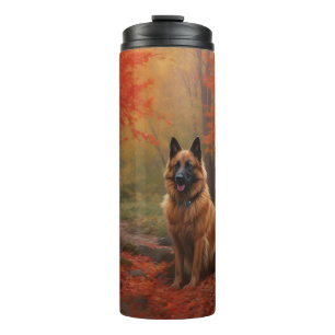 Belgian Shepherd in Autumn Leaves Fall Inspire Thermal Tumbler