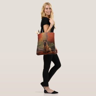 Belgian Shepherd in Autumn Leaves Fall Inspire  Tote Bag