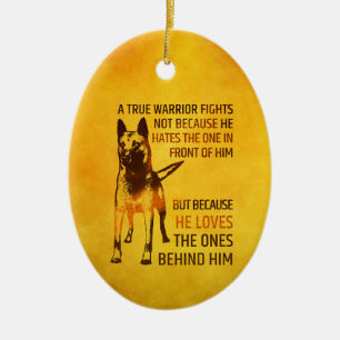 Belgian shepherd - Malinois  - true warrior Ceramic Tree Decoration