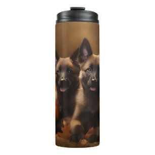 Belgian Shepherd Puppy Autumn Delight Pumpkin Thermal Tumbler