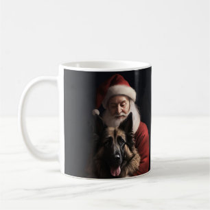 Belgian Shepherd Santa Claus Festive Christmas Coffee Mug
