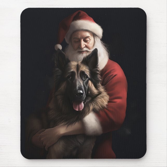 Belgian Shepherd Santa Claus Festive Christmas Mouse Mat (Front)