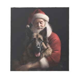 Belgian Shepherd Santa Claus Festive Christmas Notepad