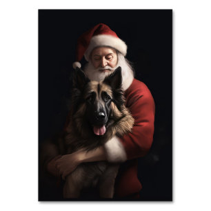 Belgian Shepherd Santa Claus Festive Christmas Table Number