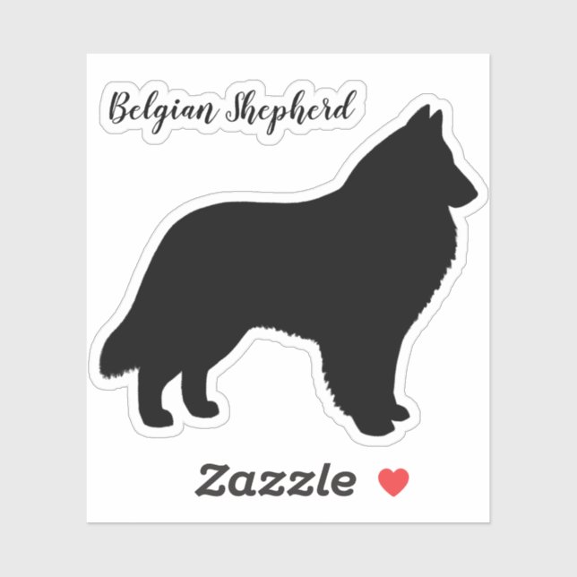 Belgian Shepherd Sheepdog Dog Silhouette Sticker (Sheet)