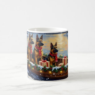 Belgian Shepherd Tervuren Christmas Boat Holiday Coffee Mug