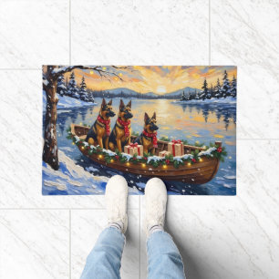 Belgian Shepherd Tervuren Christmas Boat Holiday Doormat