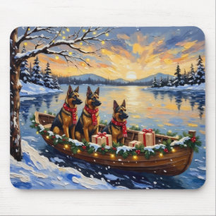 Belgian Shepherd Tervuren Christmas Boat Holiday Mouse Mat