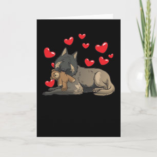Belgian Shepherd Tervuren Dog With Stuffed Animal Card