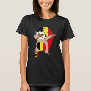Belgian Soccer Player Belgian Flag Belgium Dabbing T-Shirt