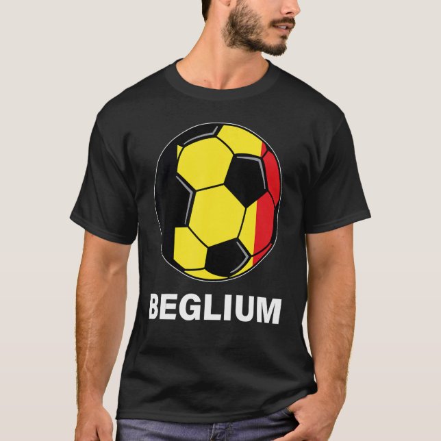 Belgian Soccer Team Supporter Belgium Flag Soccer  T-Shirt (Front)
