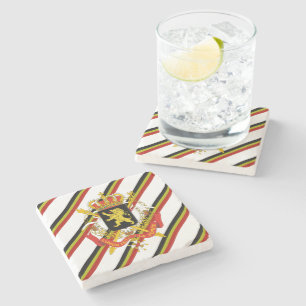 Belgian stripes flag stone coaster