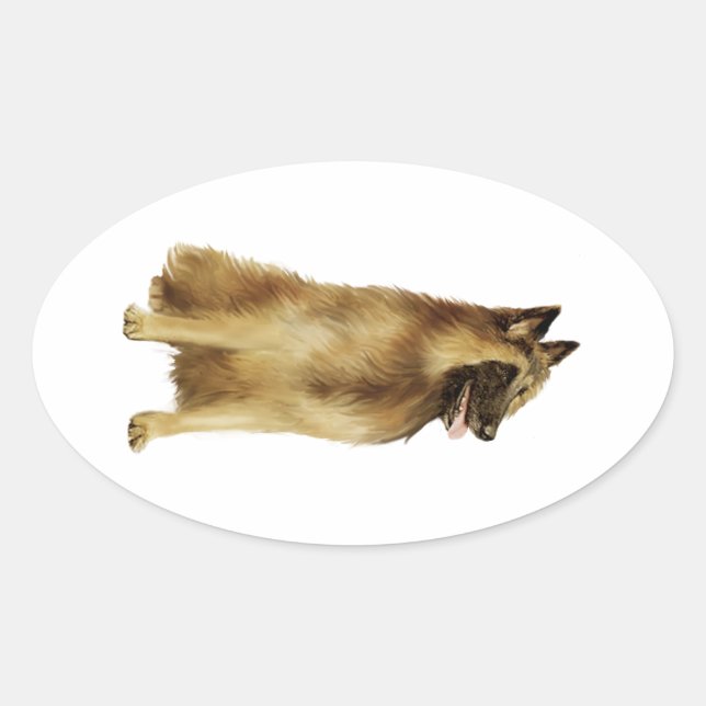 Belgian Tervuren (A) Oval Sticker (Front)