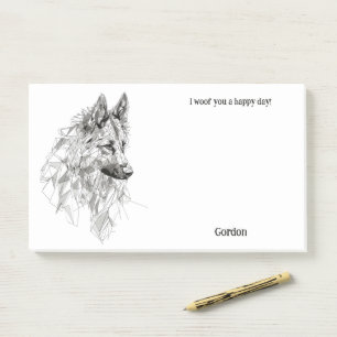 Belgian Tervuren Abstract Art Dog Name Post-it Notes