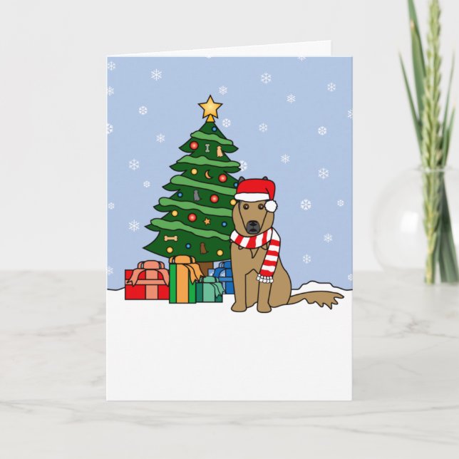 Belgian Tervuren and Christmas Tree Holiday Card (Front)