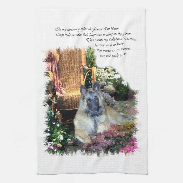 Belgian Tervuren Art Gifts Tea Towel (Vertical)