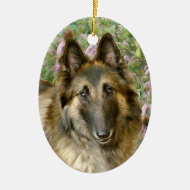 Belgian Tervuren Ceramic Tree Decoration (Front)