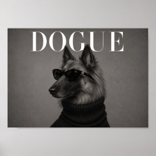 Belgian Tervuren Chic Fashion Dog Art Print