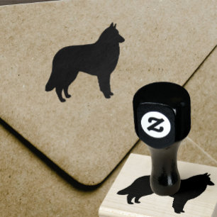 Belgian Tervuren Dog Breed Silhouette Rubber Stamp