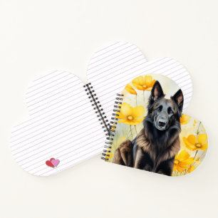 Belgian Tervuren Dog Lover and Poppies Notebook