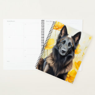 Belgian Tervuren Dog Lover and Poppies Planner