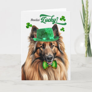 Belgian Tervuren Dog Lucky St Patrick's Day Holiday Card